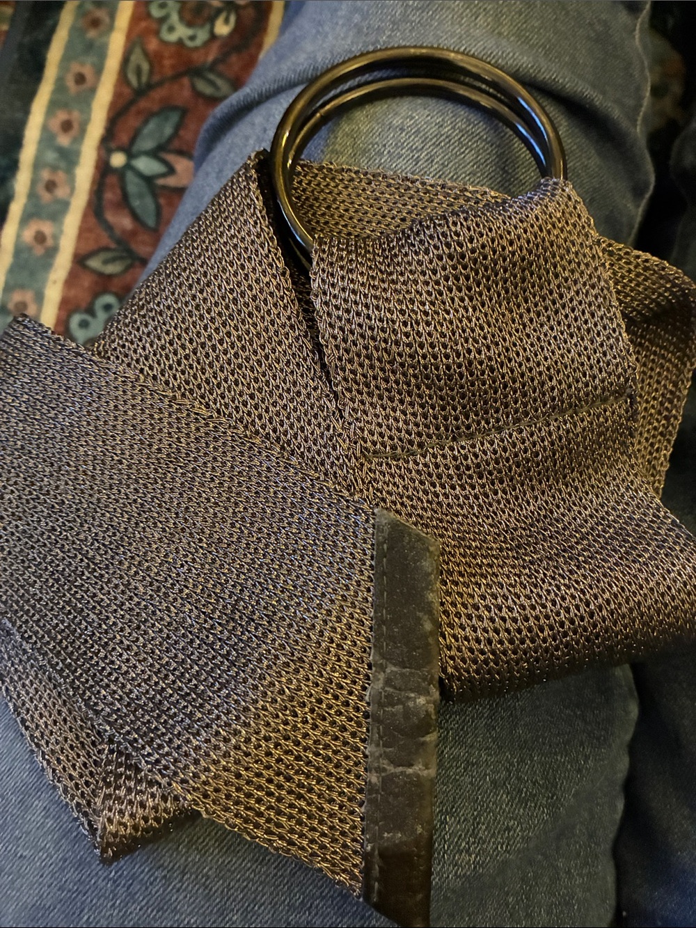 Banana Republic Gunmetal Woven Ring-Closure Belt S/M 2010